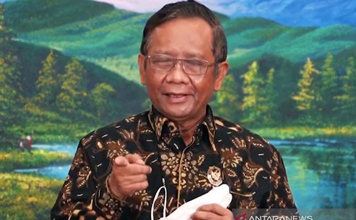 Tangkapan layar - Menko Polhukam Mahfud MD saat menyampaikan pernyataan resmi melalui akun YouTube Kemenko Polhukam RI, Jakarta, Selasa (2/2/2021). ANTARA/Syaiful Hakim/am.