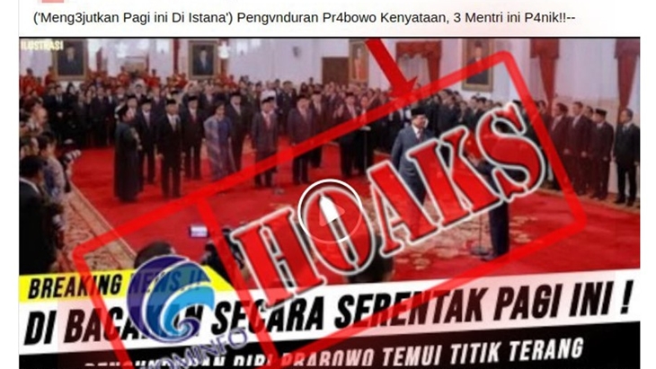 [HOAKS atau FAKTA]: Menhan Prabowo Mengundurkan Diri di Istana Negara