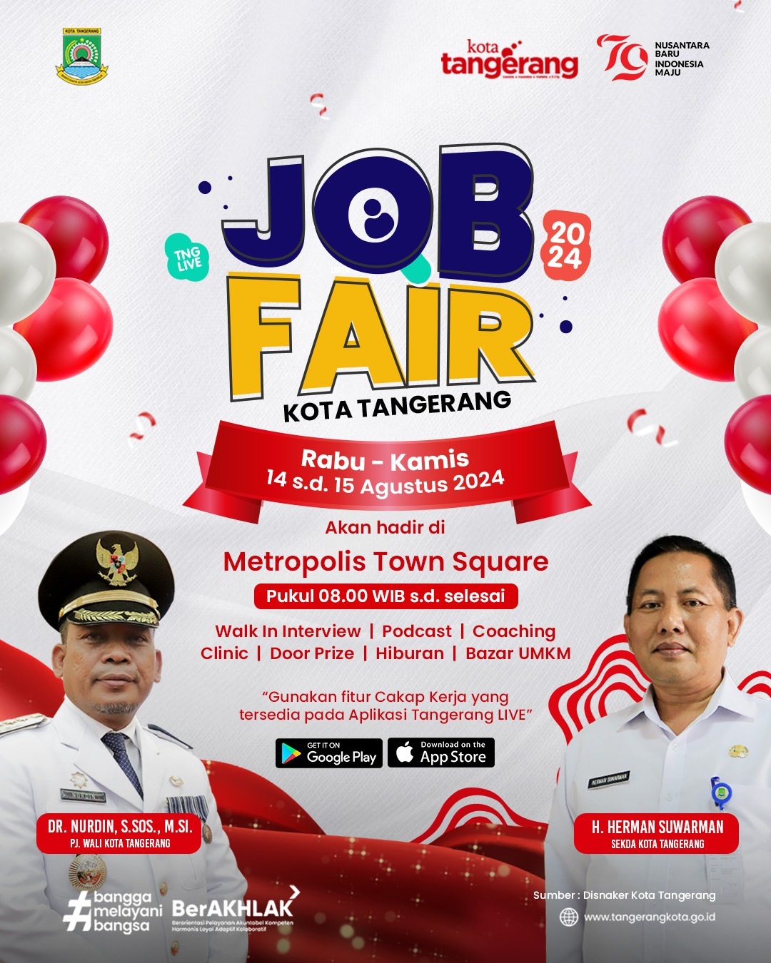 Job Fair Kota Tangerang digelar 14-15 Agustus 2024
