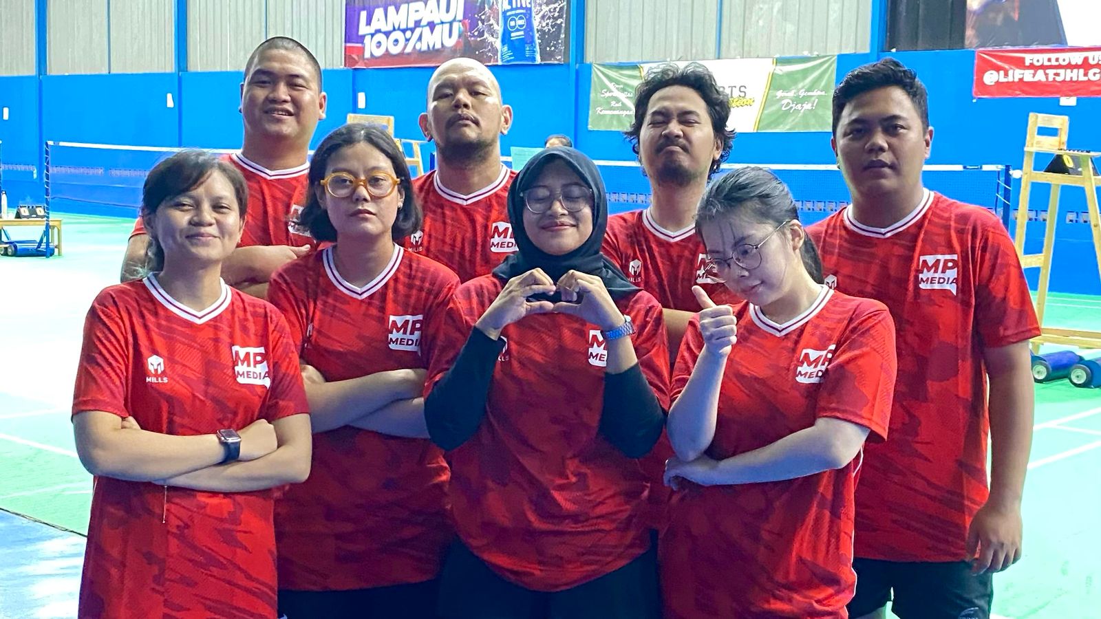 Tim badminton Merah Putih Media saat mengikuti JHL Sport Competition 2025