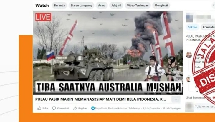[HOAKS atau FAKTA]: Rusia Bela Indonesia Rebut Pulau Pasir dari Australia