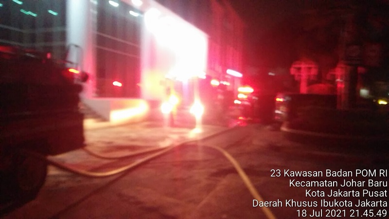 Kebakaran di kantor BPOM. (Foto: Dinas Pemadam Kebakaran)
