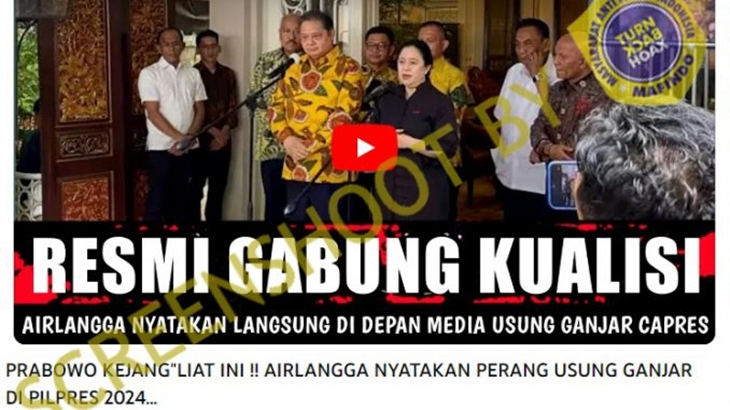 [HOAKS atau FAKTA]: Airlangga Nyatakan Dukung Ganjar di Pilpres 2024