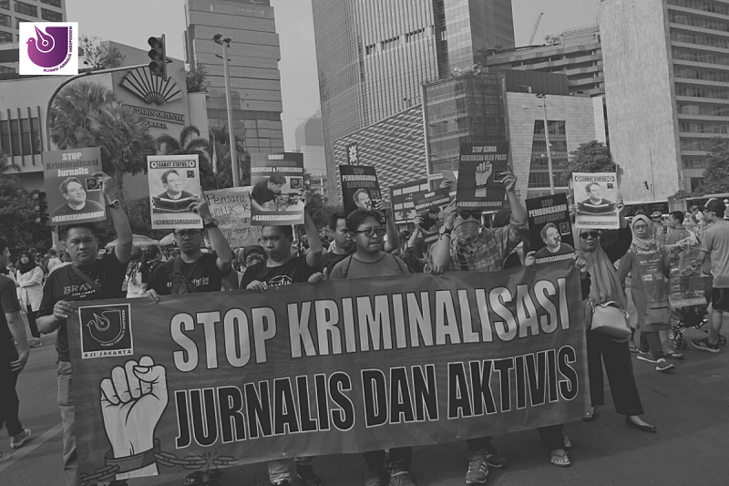 Demo Jurnalis. (Foto: AJI Bandung)