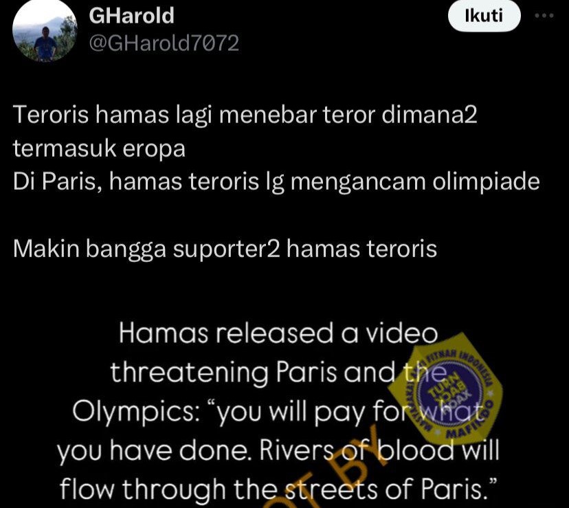 [HOAKS atau FAKTA]: Hamas Ancam Serang Olimpiade Paris 2024