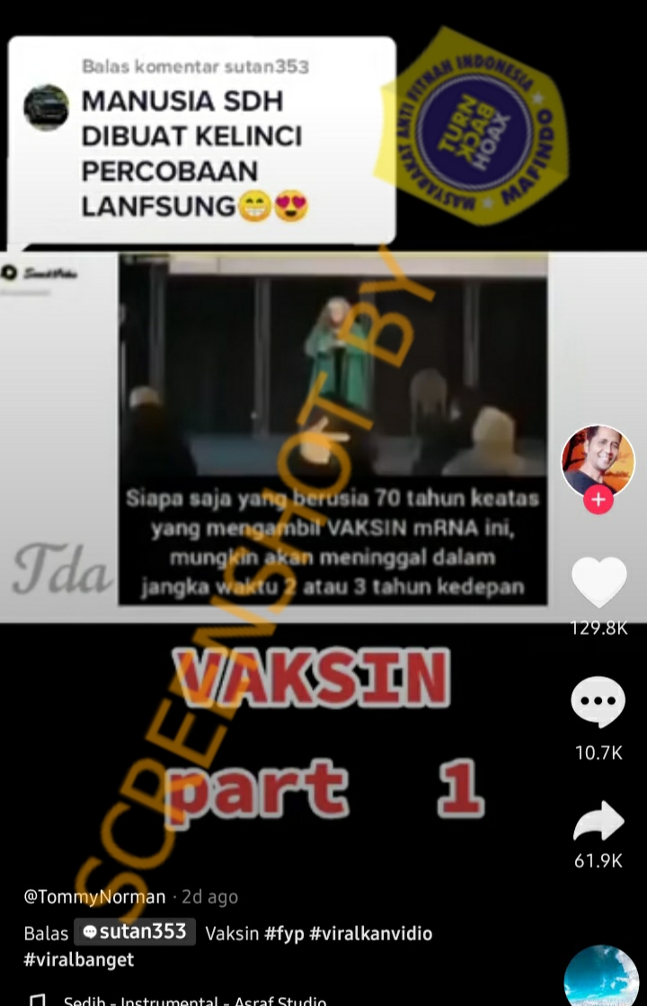Tangkapan layar hoaks. (Foto: Antara)