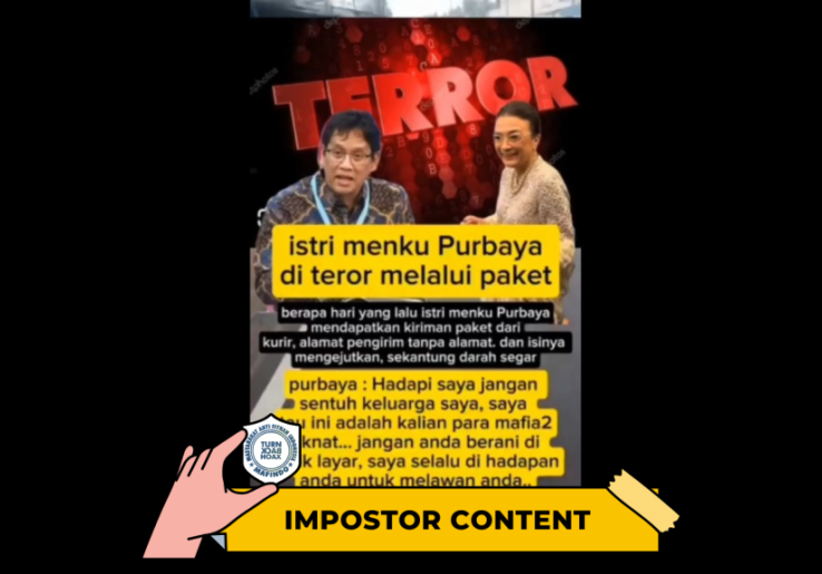[HOAKS atau FAKTA]: Istri Menkeu Purbaya Diteror Paket Berisi Darah Segar oleh Orang tak Dikenal