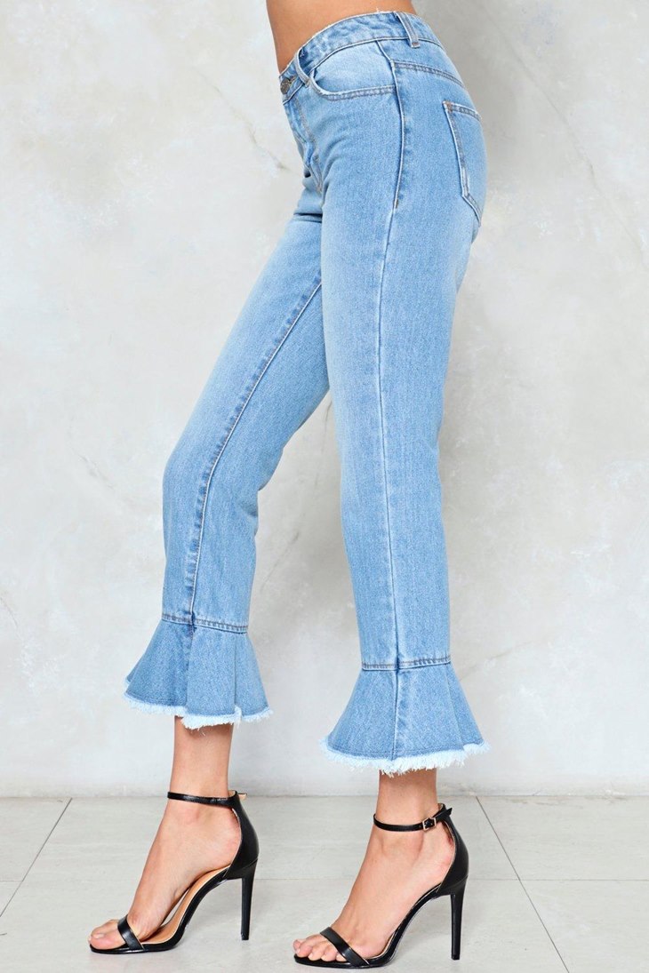ruffle jeans