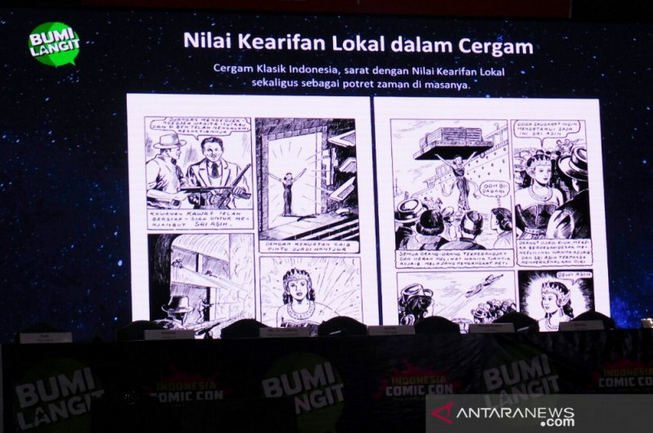 Gambaran umum komik "Sri Asih" versi baru yang diperlihatkan di sela Indonesia Comic Con 2019, Jakarta Convention Center (JCC), Minggu (13/10/2019). (ANTARA News/Lia Wanadriani Santosa) 