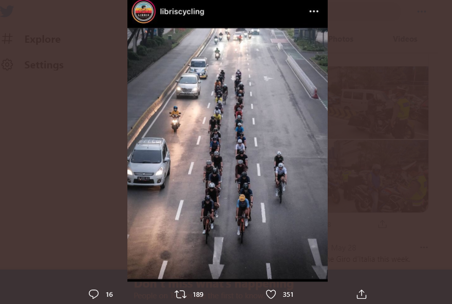 Pesepeda. (Foto:tangkapan layar twitter)