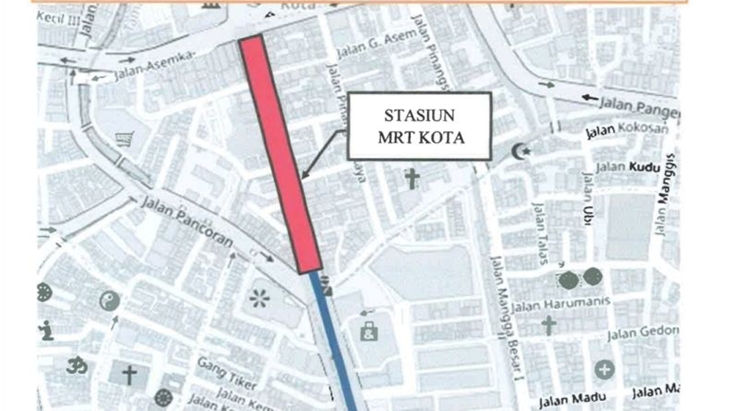 Ada Pengerjaan MRT Fase 2, Jalan Glodok hingga Kota Tua Dilakukan Rekayasa Lalin