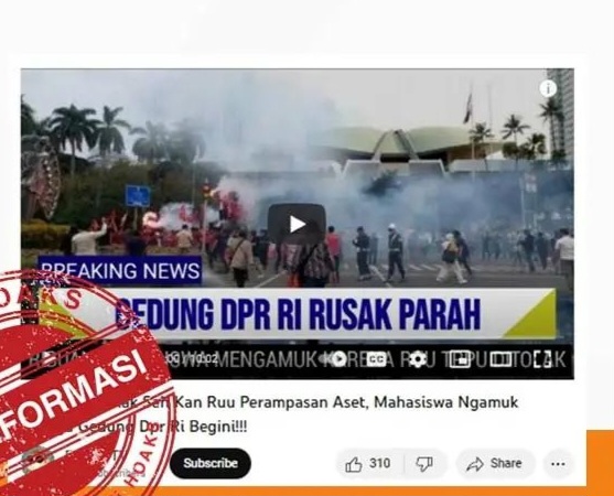 [HOAKS atau FAKTA]: Gedung DPR Rusak Parah Diamuk Mahasiswa