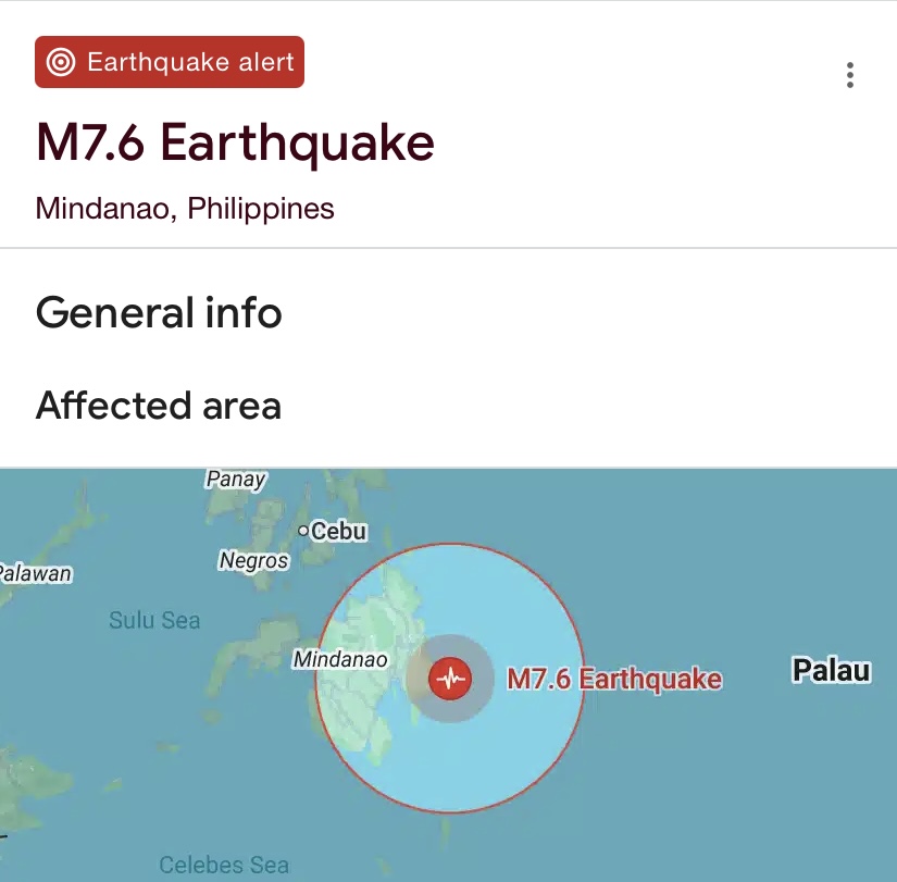 Gempa Bumi M 7,6 guncang Filipina