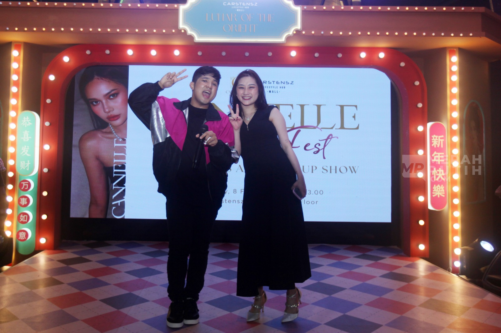CEO Cannelle Salon & Nails Kezia Salim bersama Artis dan Penyanyi asal Thailand Jirayut dalam gelaran CANNELLE Beauty Fest di Cartensz Mall, Tangerang, Banten, Sabtu (8/2/2025).