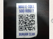 [HOAKS atau FAKTA]: Scan Barcode di Tol Dapat Saldo E-Toll Rp 500 Ribu Rupiah