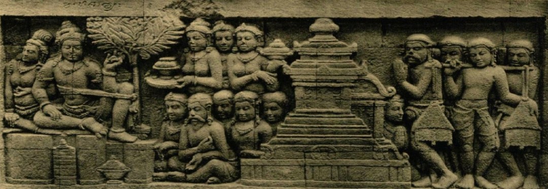 relief candi borobudur rakyat menghadap pemimpin