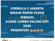 [HOAKS atau FAKTA]: Formula E Jakarta Masuk Rekor Dunia Paling Sepi Penonton