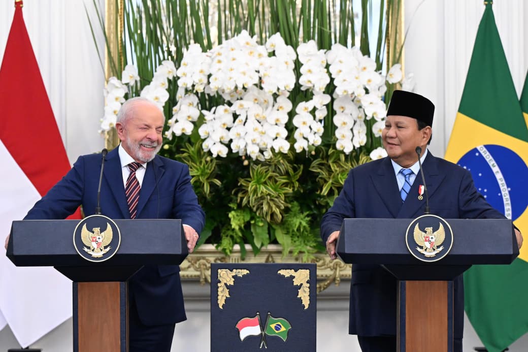 Presiden Momen Hangat Presiden Prabowo Terima Kunjungan Presiden Brazil Luiz Inácio Lula da Silva
