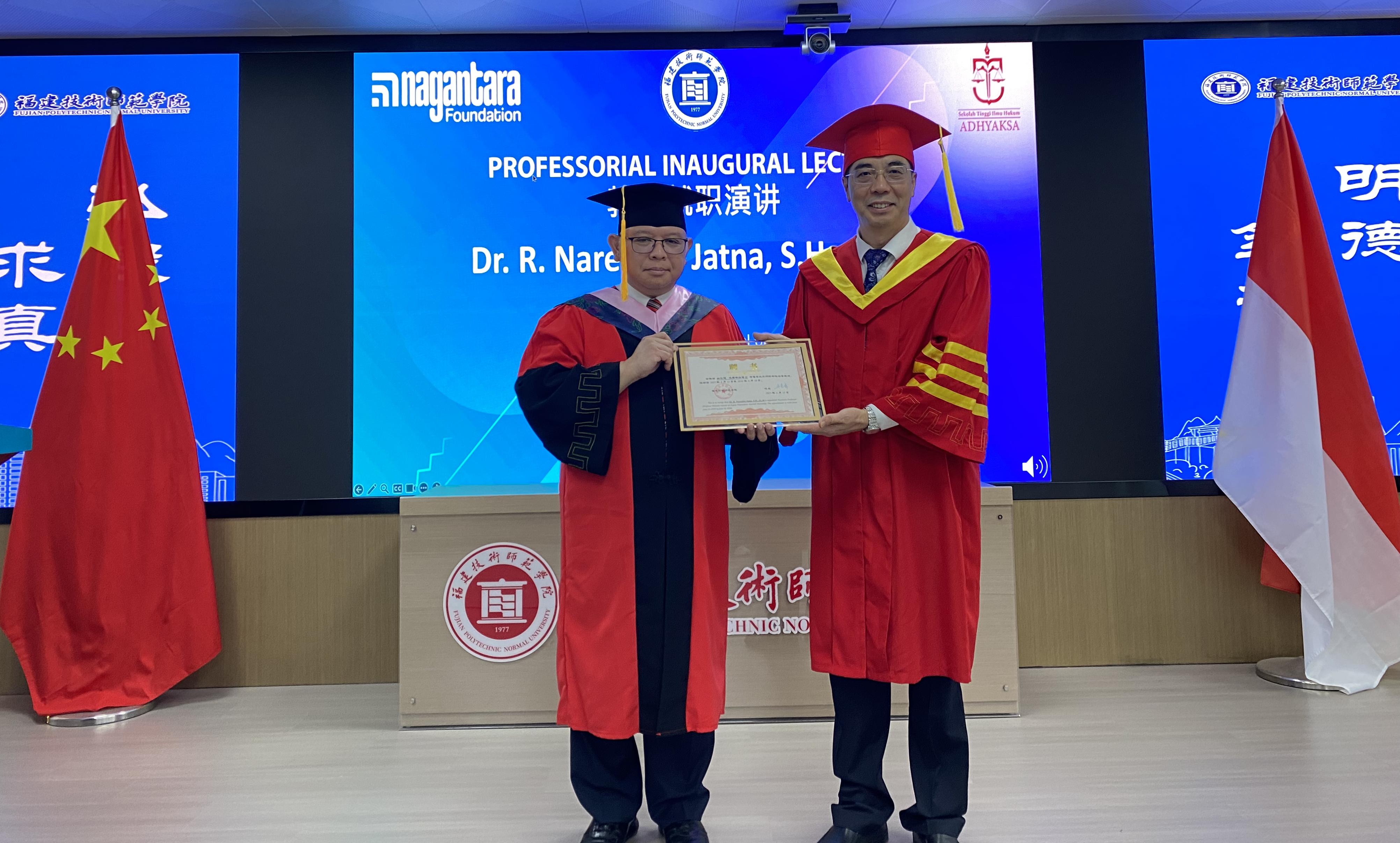 Jamdatun Terima Gelar Profesor Honoris Causa dari Fujian Polytechnic Normal University China
