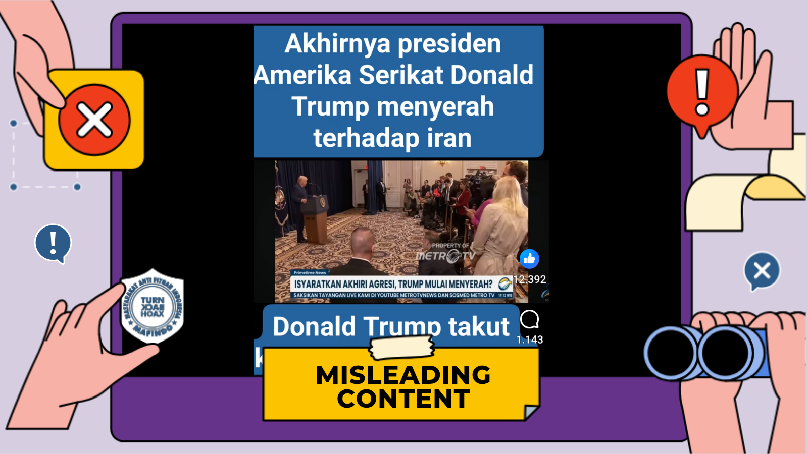 [HOAKS atau FAKTA]: Takut Tekanan Global, Donald Trump Akhirnya Menyerah Terhadap Iran