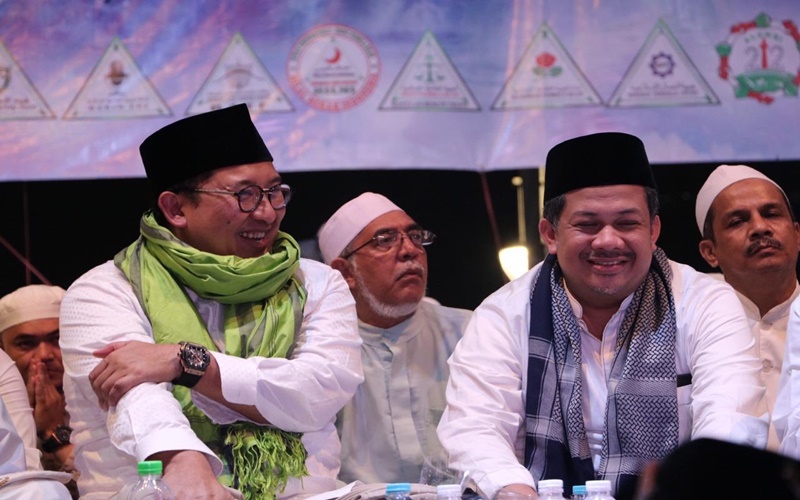 Fadli Zon dan Fahri Hamzah saat Aksi Munajat 212
