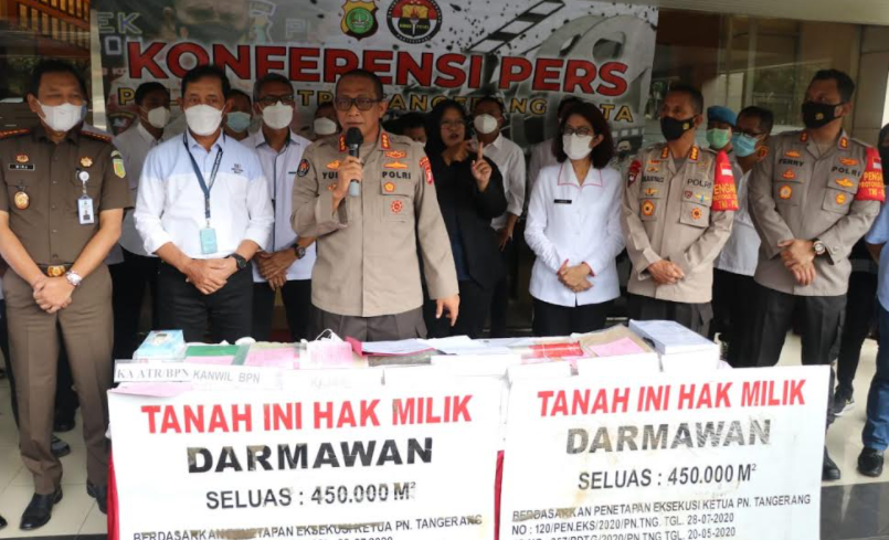 Polisi Bongkar Mafia Tanah yang Kuasai Tanah di Alam Sutera (MP/Kanugraha)