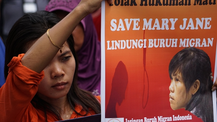 Sejumlah aktivis yang tergabung dalam Jaringan Buruh Migran Indonesia (JBMI). (Antara Foto/Idhad Zakaria)