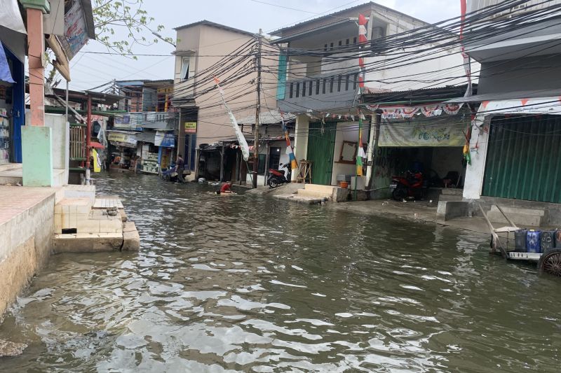 Banjir Rob di Muara Angke, Ketinggian Air Hampir Setengah Meter