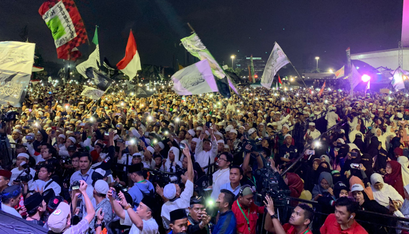 Acara munajat 212 pada Kamis (21/2) malam (@mahendradatta)