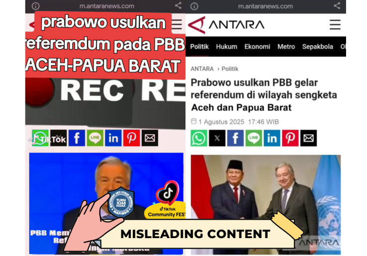 [HOAKS atau FAKTA] : Prabowo Usulkan Referendum untuk Kemerdekaan Aceh dan Papua Barat