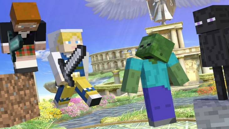 Steve dan Alex dari Minecraft Bertarung di Gim Super Smash Bros. Ultimate