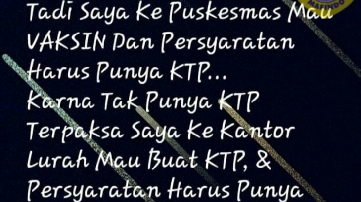 [HOAKS atau FAKTA]: Bikin KTP Kini Mesti Tunjukkan Bukti Vaksin