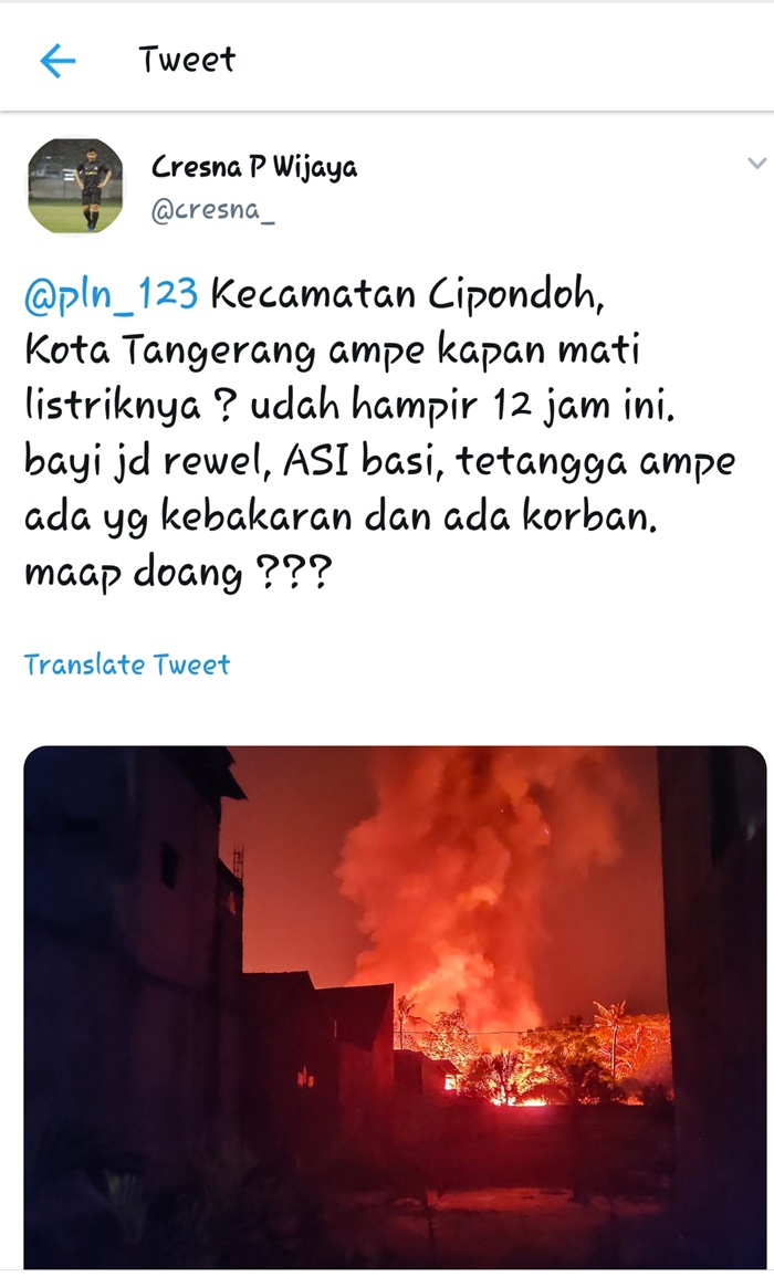 Mati lampu kebakaran