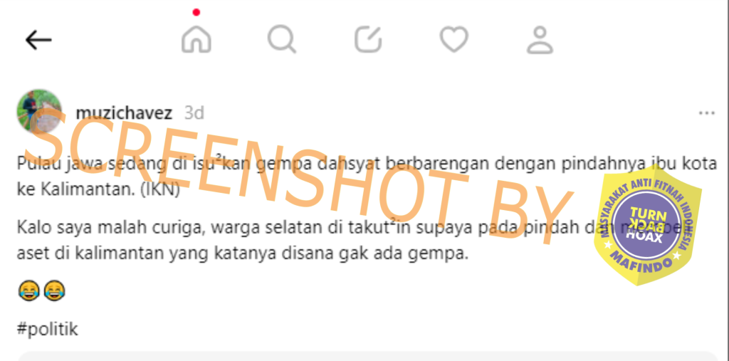 [HOAKS atau FAKTA]: Isu Gempa Megathrust untuk Menakut-nakuti Masyarakat Agar Pindah ke IKN