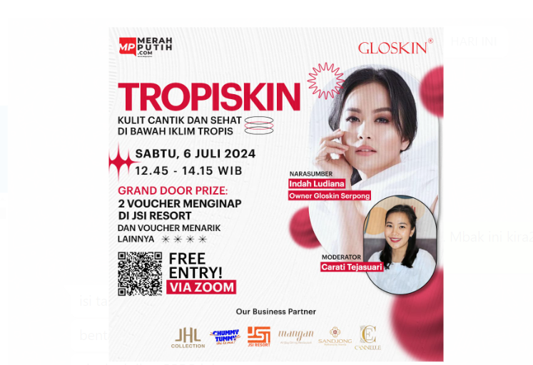 Yuk Daftar Talkshow Gloskin: Kulit Cantik dan Sehat di Bawah Iklim Tropis