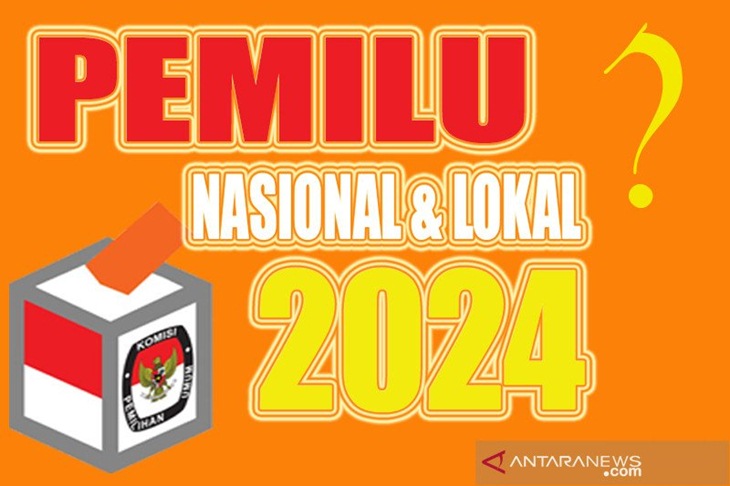 Ilustrasi Pemilu nasional dan lokal serentak 2024. ANTARA/Kliwon