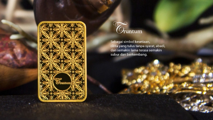 Emas batangan motif Batik Truntum. (Foto/twitter @officialantam)