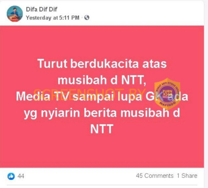 Info ini termasuk salah. (Foto: Mafindo)