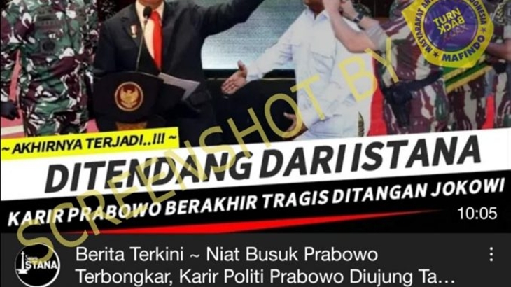 [HOAKS atau FAKTA]: Prabowo Ditendang Presiden Jokowi dari Istana