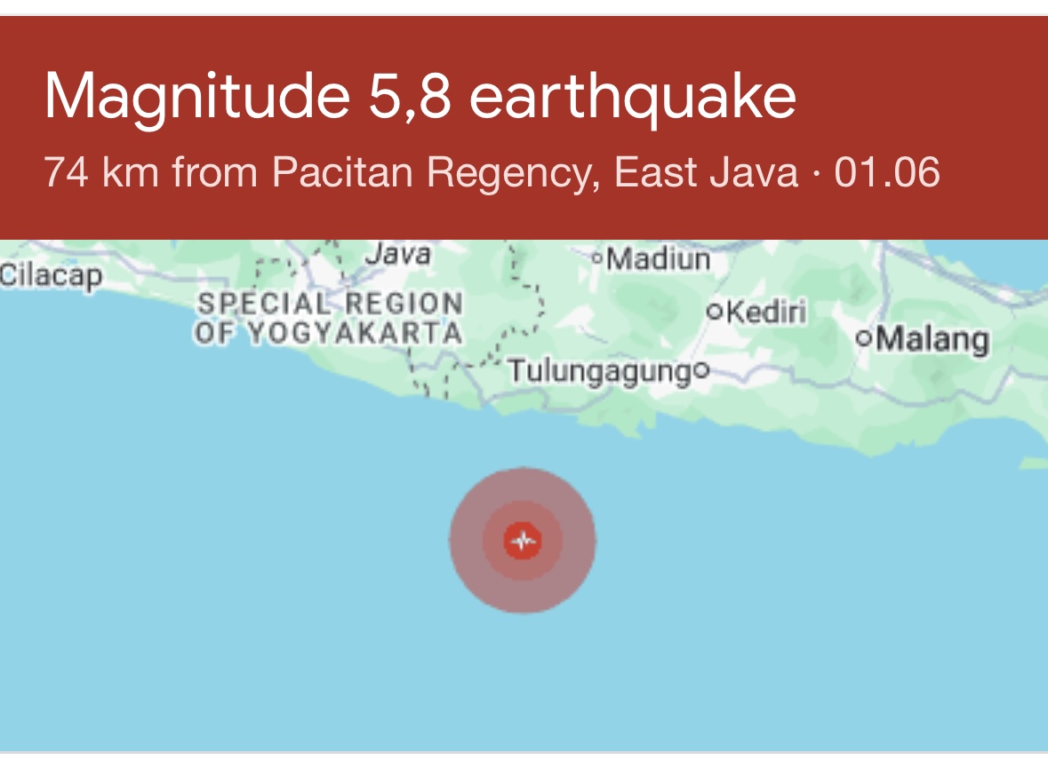 Gempa Pacitan, BMKG Sebut Aktivitas Subduksi sebagai Penyebab