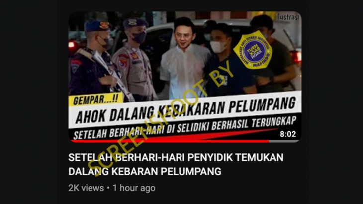[HOAKS atau FAKTA]: Ahok Dalang Kebakaran Plumpang