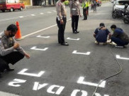 Satlantas Pasuruan Buat Area Traffic Light Ala Moto GP