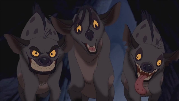 Tiga hyena di film The Lion King 1994 (Sumber: Londozi Blog)
