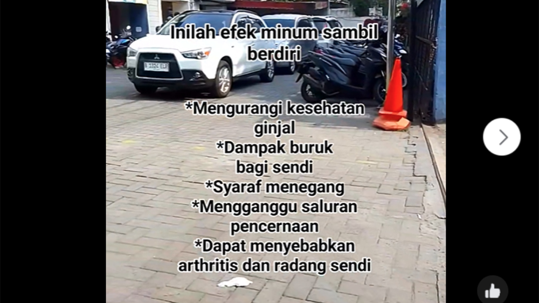 [HOAKS atau FAKTA] : Minum Sambil Berdiri Picu Gangguan Ginjal hingga Saraf