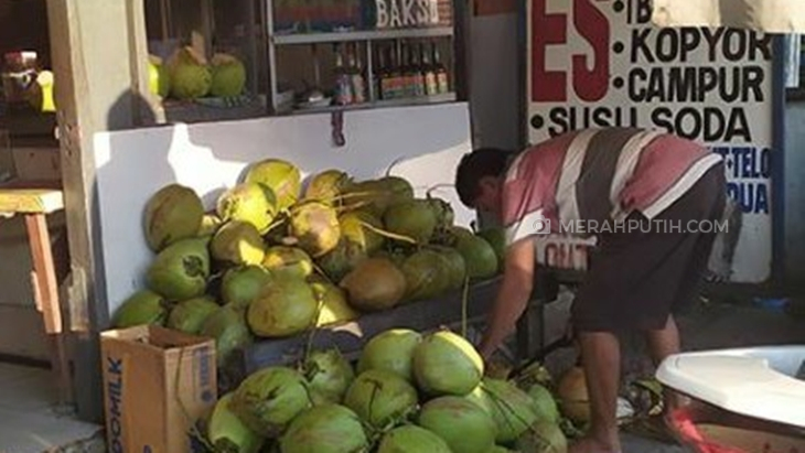 PPKM Darurat, Penjual Kelapa Hijau Muda di Surabaya Ketiban Untung