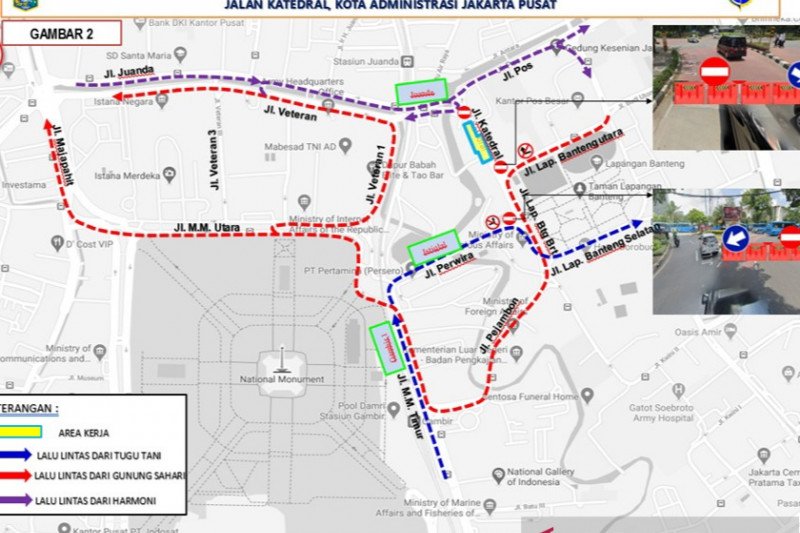 Malam Ini, Jalan di Depan Katedral dan Istiqlal Ditutup Selama Tiga Bulan