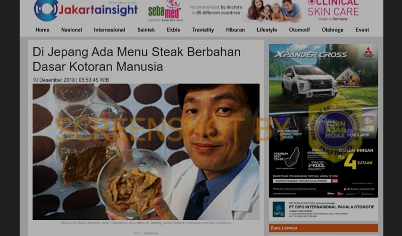 [Hoaks atau Fakta]: Jepang Bikin Steik Dari Kotoran Manusia