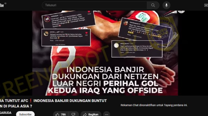 [HOAKS atau FAKTA]: 27 Negara Tuntut AFC Ulang Laga Indonesia Vs Irak