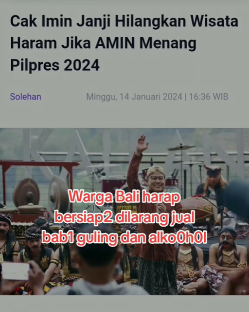 Video TikTok yang menampilkan warga Bali dilarang jual babi guling dan alkohol