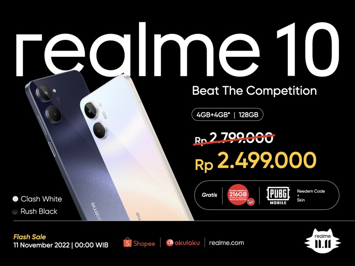 Realme 10 Rilis, Dibekali Chipset Helio G99 dan Super AMOLED 90Hz